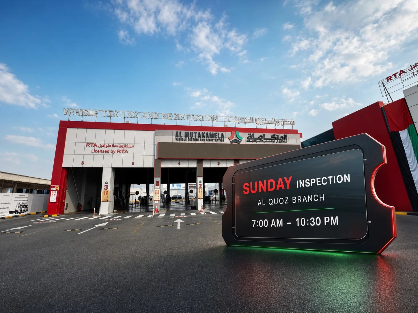 Vehicle inspection at Al Mutakamela Al Quoz