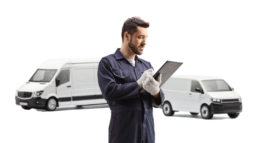 Mobile service technician with mobile inspection vans